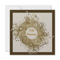 Elegance Wreath Golden Anniversary Party Invitatio Announcement