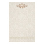 Elegancia del cisne del damasco papelería personalizada