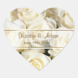 Elegancia del rosa rojo - personalizar pegatina corazón