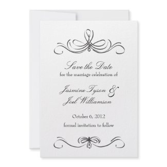 elegant 04 Save the Date card - Black invitation