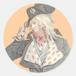 Elegant 18th Century Frenchman with a Monacle Round Sticker