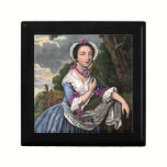 Elegant 18th Century Lady Holding a Rose gift boxes