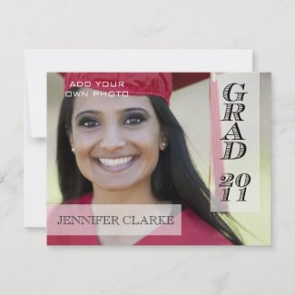 Elegant 2011 Graduation Name Photo Cards invitation