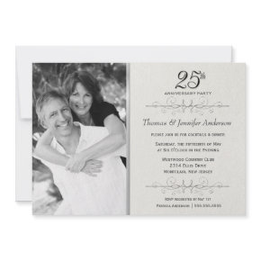 Elegant 25th Wedding Anniversary Party Invitations invitation