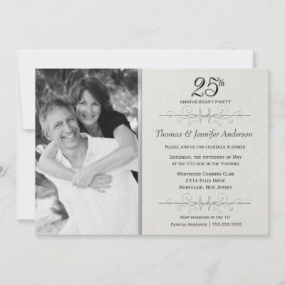 25th Wedding Anniversary Party on Elegant 25th Wedding Anniversary Party Invitations By Squirrelhugger