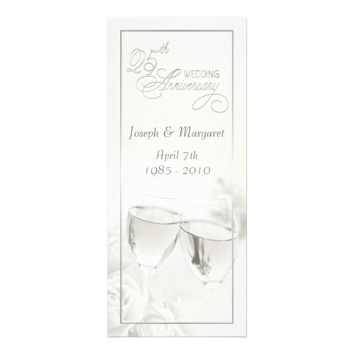 Elegant 25th Wedding Anniversary Party Invitations