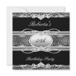 Elegant 40th 50th Birthday Party Leopard Black Invite
