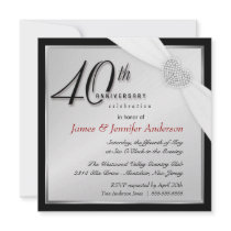 Elegant 40th Annniversary Party Invitations