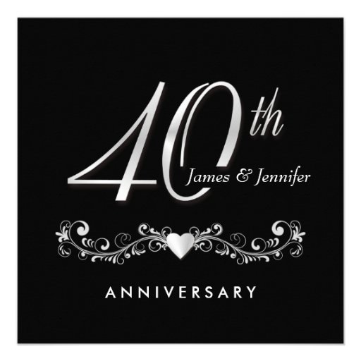 Elegant 40th Annniversary Party Invitations
