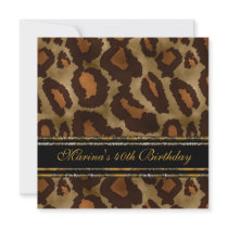 Elegant 40th Birthday Party Black Gold Wild 3 Custom Invite