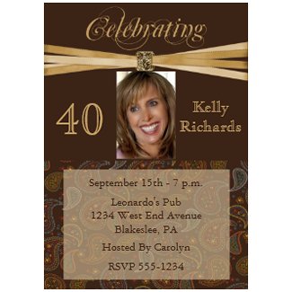 40th Birthday Party Invitations on Elegant 40th Birthday Party Photo Invitations Invitation
