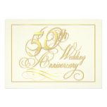 Elegant 50th Anniversary Invitations - Inexpensive