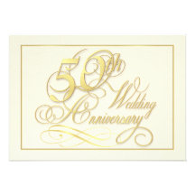 Elegant 50th Anniversary Invitations - Inexpensive