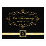 Elegant 50th Anniversary - Monogram Invitations