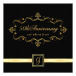 Elegant 50th Anniversary - Monogram Invitations invitations