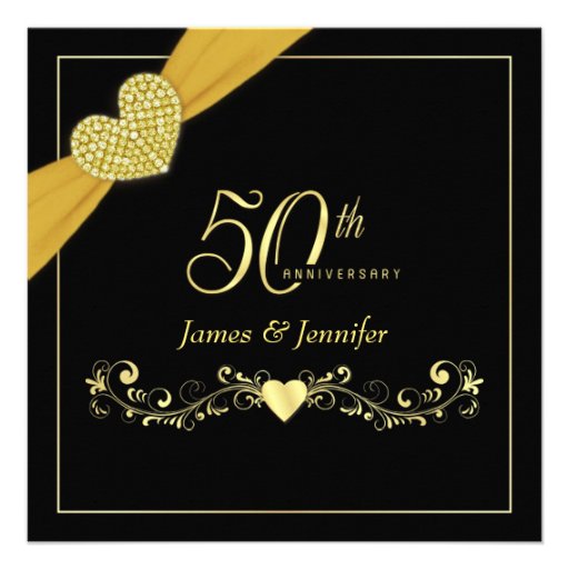 Elegant 50th Anniversary Party Invitations