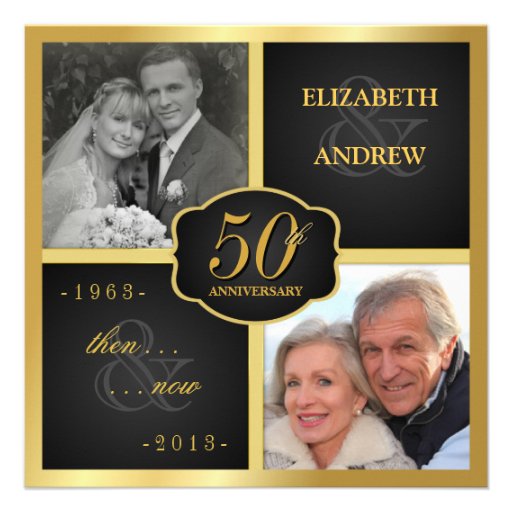 Elegant 50th Anniversary Party Vow Renewal Personalized Invitation (front side)