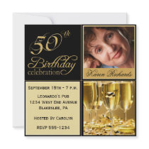 Elegant 50th Birthday Party Invitations