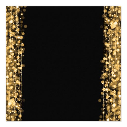 Elegant 50th Birthday Party Sparkles Gold Custom Invitation