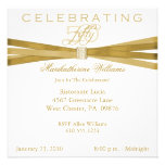 Elegant 50th- Fiftieth Birthday Party Invitations invitations
