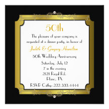Elegant 50th Wedding Anniversary Invitation