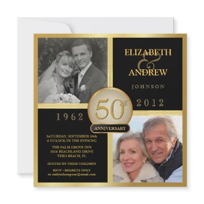 Elegant Wedding Pictures on Elegant 50th Wedding Anniversary Photo Invitations From Zazzle Com