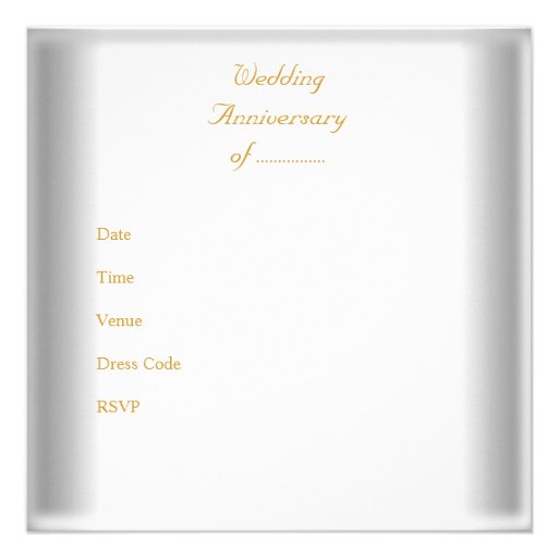 Elegant 50th Wedding Anniversary White Gold Custom Announcement