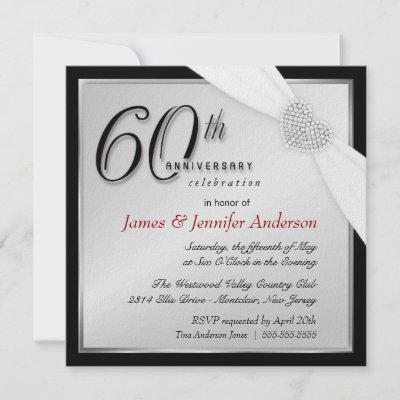 Elegant 60th Annniversary Party Invitations