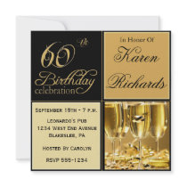 Elegant 60th Birthday Party Invitations