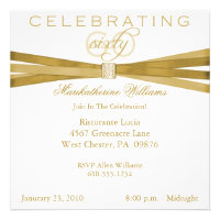Elegant 60th Birthday Party Invitations