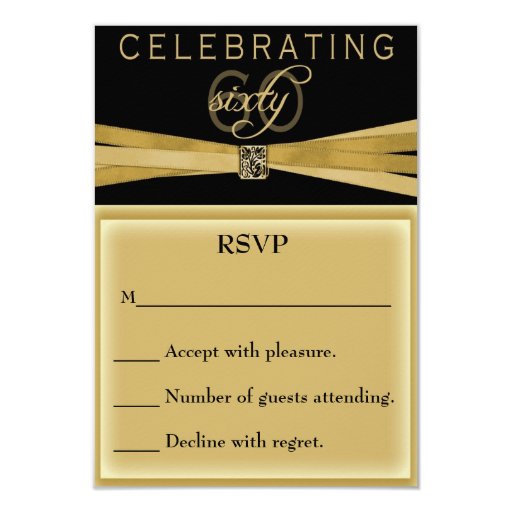 Elegant 60th Birthday Party Invitations RSVP Card Zazzle