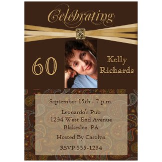 60th Birthday Party Invitations on Elegant 60th Birthday Party Photo Invitations Invitation