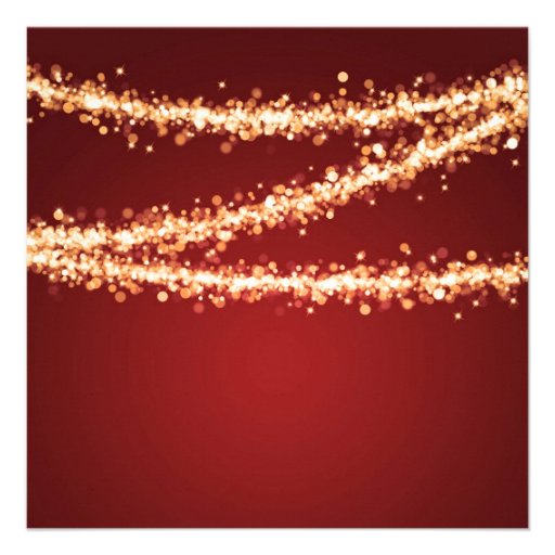 Elegant 60th Birthday Party Red String Lights Personalized Invitations