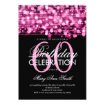Elegant 60th Birthday Party Sparkles Pink Card