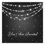 Elegant 60th Birthday Party Sparkling Chain Black Custom Invites