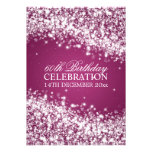 Elegant 60th Birthday Party Sparkling Wave Berry Invitations
