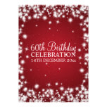 Elegant 60th Birthday Party Winter Sparkle Red Custom Invitations