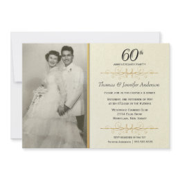 Elegant 60th Wedding Anniversary Party Invitations invitation