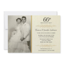 Elegant 60th Wedding Anniversary Party Invitations
