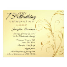 Elegant 75th Birthday Surprise Party Invitations