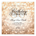 Elegant 80th Birthday Party Copper Glitter Lights Card