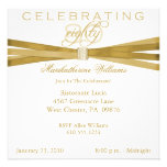 Elegant 80th Birthday Party Invitations