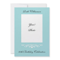 Elegant 80th Birthday Photo Invitation by henishouseofpaper Elegant 80th Birthday Photo Invitation