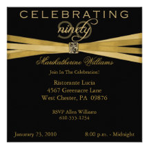 Elegant 90th Birthday Party Invitations