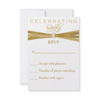 Elegant 90th Birthday Party Invitations RSVP Card invitation