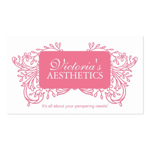 Elegant Aesthetician Business Card (front side)