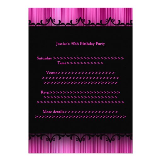Elegant All Events Black Pink Curtain 2 Invitations