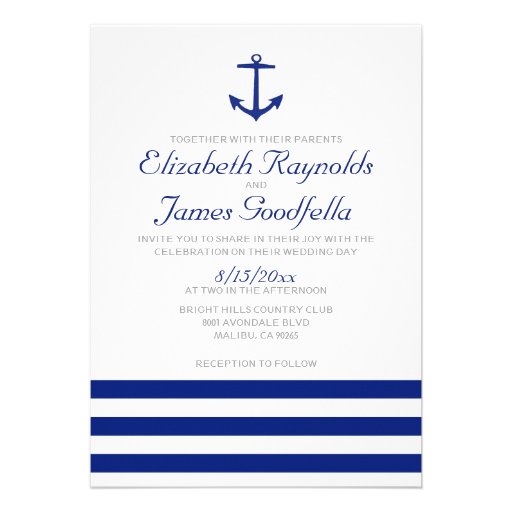Elegant Anchor Wedding Invitations