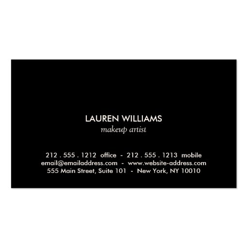 Elegant and Abstract Black Brushstrokes Business Card Template (back side)