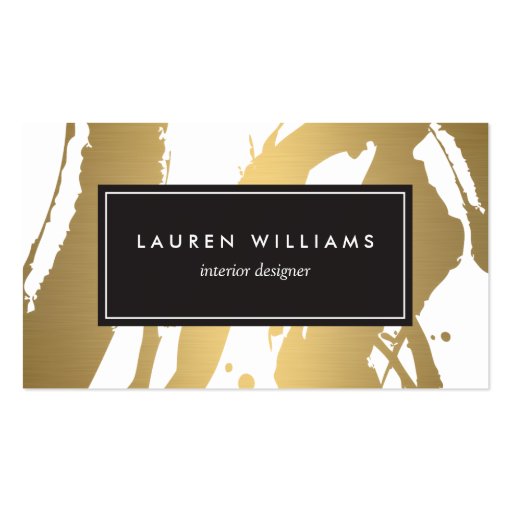 Elegant and Abstract Gold Brushstrokes III Business Card